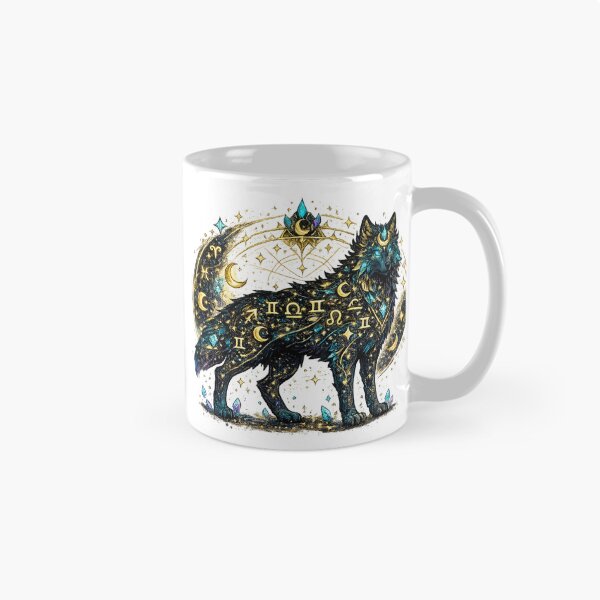 Item preview, Celestial Zodiac Wolf Astrology T-Shirt | Mystical Galaxy Wolf Constellation Design designed and sold by irfanshikh.