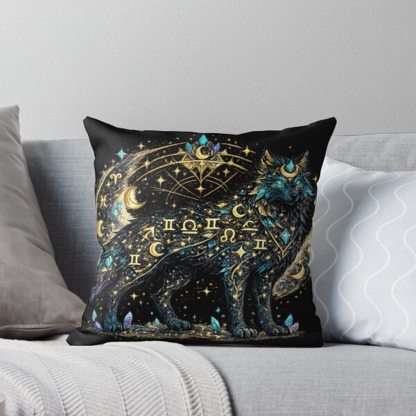 Item preview, Celestial Zodiac Wolf Astrology T-Shirt | Mystical Galaxy Wolf Constellation Design designed and sold by irfanshikh.