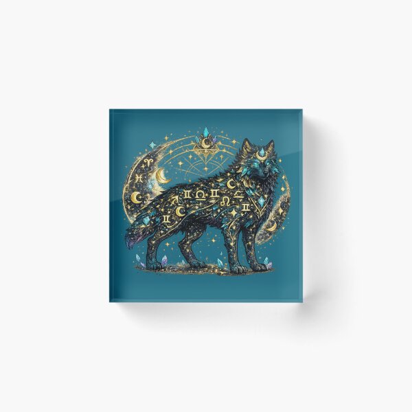 Item preview, Celestial Zodiac Wolf Astrology T-Shirt | Mystical Galaxy Wolf Constellation Design designed and sold by irfanshikh.
