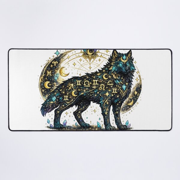 Item preview, Celestial Zodiac Wolf Astrology T-Shirt | Mystical Galaxy Wolf Constellation Design designed and sold by irfanshikh.