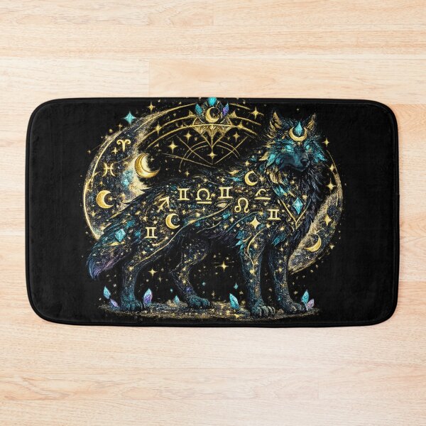 Item preview, Celestial Zodiac Wolf Astrology T-Shirt | Mystical Galaxy Wolf Constellation Design designed and sold by irfanshikh.