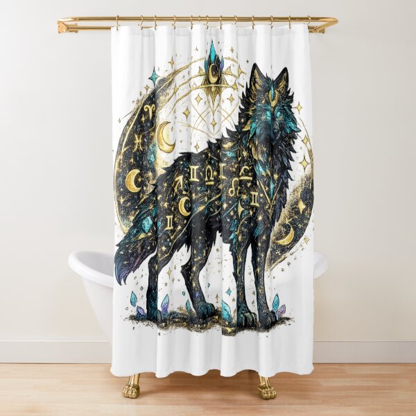 Item preview, Celestial Zodiac Wolf Astrology T-Shirt | Mystical Galaxy Wolf Constellation Design designed and sold by irfanshikh.