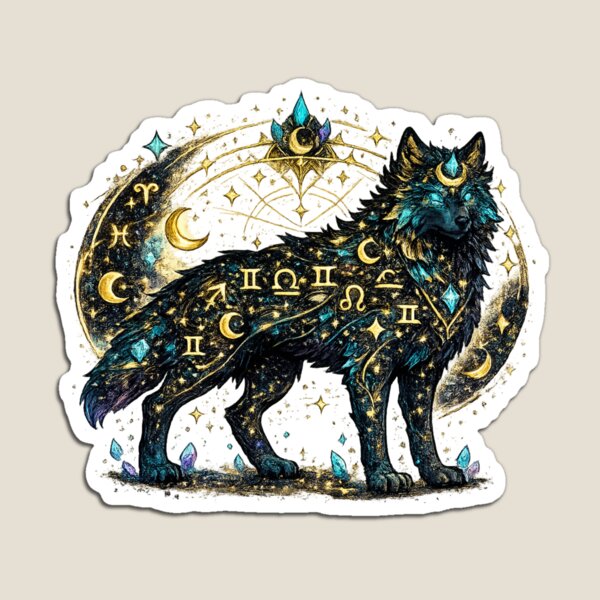 Item preview, Celestial Zodiac Wolf Astrology T-Shirt | Mystical Galaxy Wolf Constellation Design designed and sold by irfanshikh.