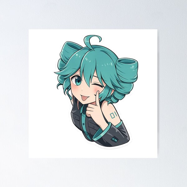 Item preview, Cute Anime Girl Wink Sticker designed and sold by ZenOtaku Lab.
