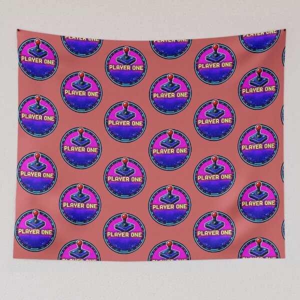 Item preview, Player One | Retro 80s Neon Arcade Badge designed and sold by AstronautMerch.