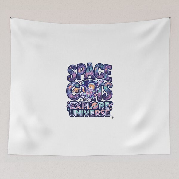 Item preview, Space Cats Explore Universe Typography Kawaii Catnaut Sticker designed and sold by crazyhome.