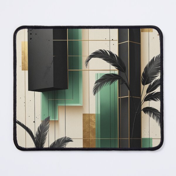 Item preview, Modern Art Deco Botanical Design | Tropical Monstera & Gold Abstract Pattern designed and sold by semenol.