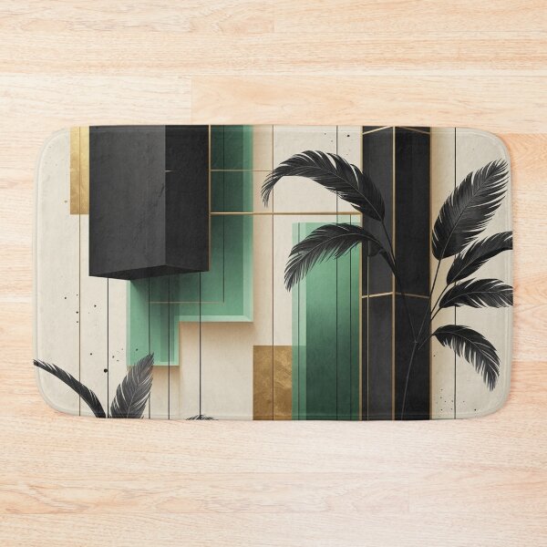 Item preview, Modern Art Deco Botanical Design | Tropical Monstera & Gold Abstract Pattern designed and sold by semenol.