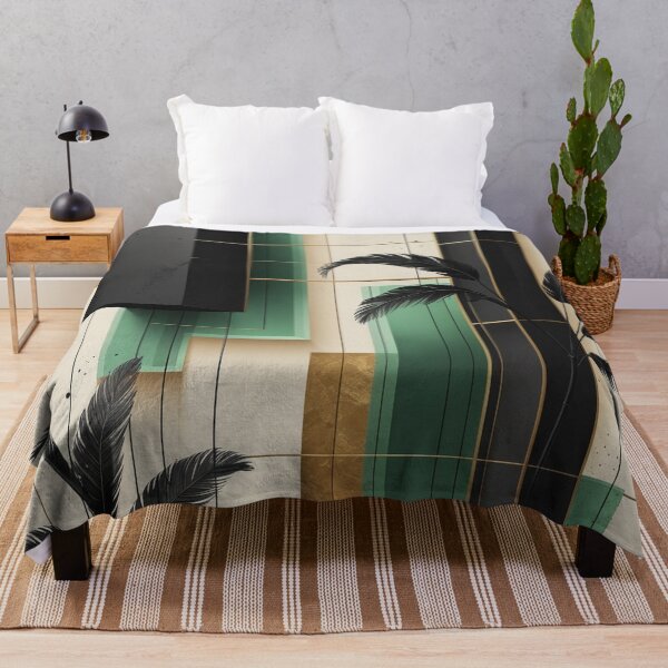 Item preview, Modern Art Deco Botanical Design | Tropical Monstera & Gold Abstract Pattern designed and sold by semenol.