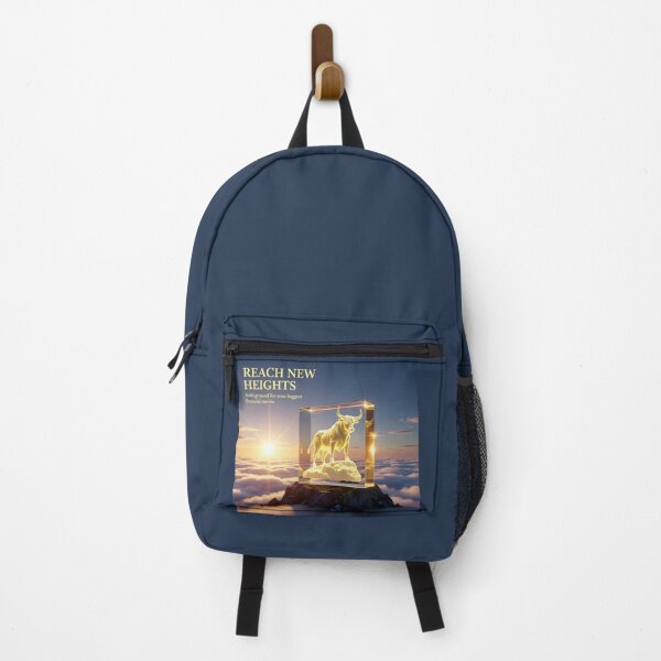 Item preview, Reach New Heights Bull Market Trophy Poster: Mountain Peak Sunrise Crystal Canvas designed and sold by Creative-RE.