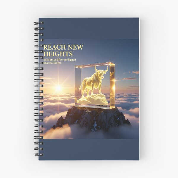 Item preview, Reach New Heights Bull Market Trophy Poster: Mountain Peak Sunrise Crystal Canvas designed and sold by Creative-RE.