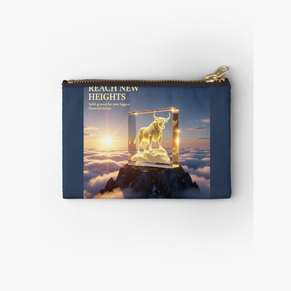 Item preview, Reach New Heights Bull Market Trophy Poster: Mountain Peak Sunrise Crystal Canvas designed and sold by Creative-RE.