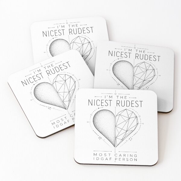 Item preview, I'm The Nicest Rudest Most Caring IDGAF Person Geometric Heart Duality Art Sarcastic Attitude Gift for Strong Personalities designed and sold by Nightarel.