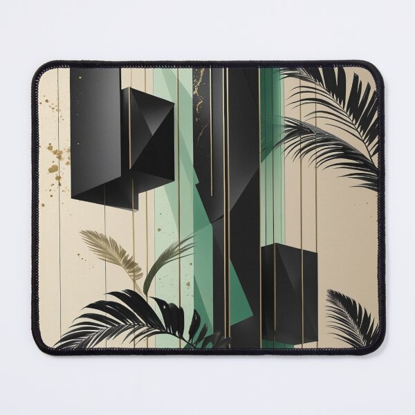 Item preview, Elegant Black & Gold Tropical Art Deco Print | Geometric Botanical Design designed and sold by semenol.