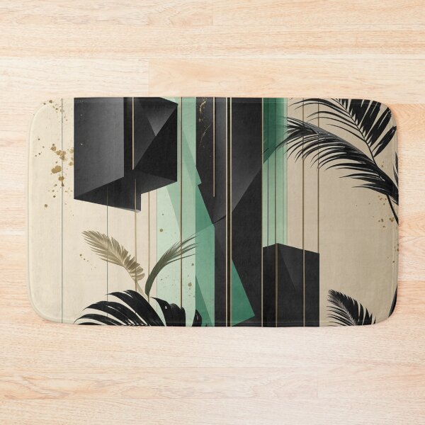 Item preview, Elegant Black & Gold Tropical Art Deco Print | Geometric Botanical Design designed and sold by semenol.