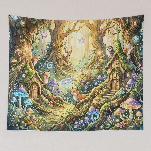 Item preview, Whimsical Enchanted Woodland Animal Village designed and sold by Storybook Botanica.
