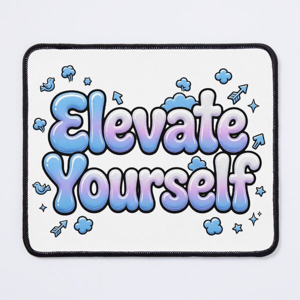 Item preview, Elevate Yourself Sky Blue Lavender Cloud Arrow Retro Quote designed and sold by AuraVibesArts .