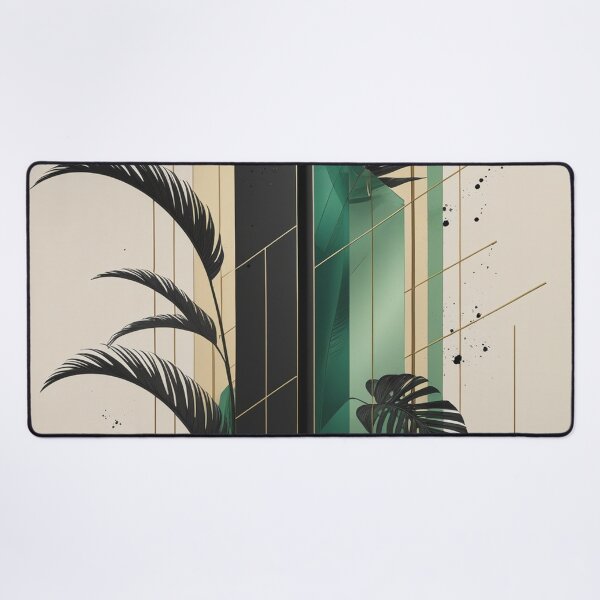 Item preview, Abstract Tropical Art Deco Wallpaper | Luxury Geometric Monstera Design designed and sold by semenol.