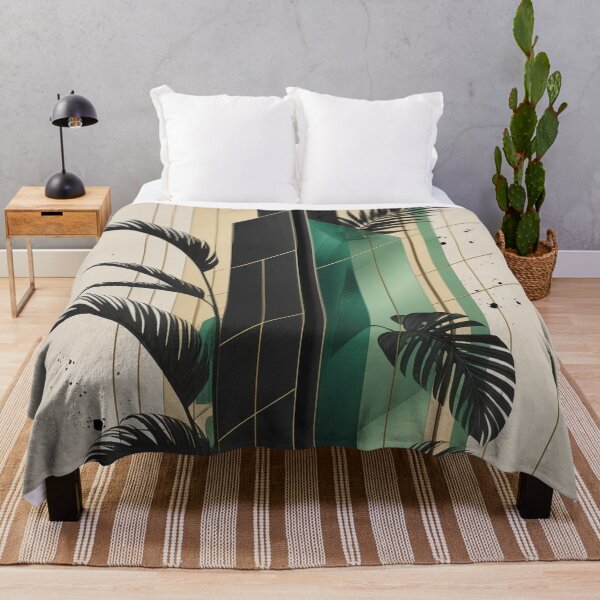 Item preview, Abstract Tropical Art Deco Wallpaper | Luxury Geometric Monstera Design designed and sold by semenol.