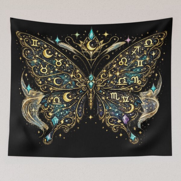Item preview, Celestial Zodiac Butterfly | Mystic Astrology Moth | Cosmic Moon & Stars | Boho Witch Aesthetic Sticker designed and sold by irfanshikh.