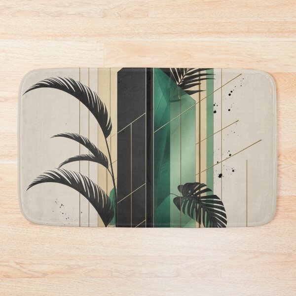 Item preview, Abstract Tropical Art Deco Wallpaper | Luxury Geometric Monstera Design designed and sold by semenol.