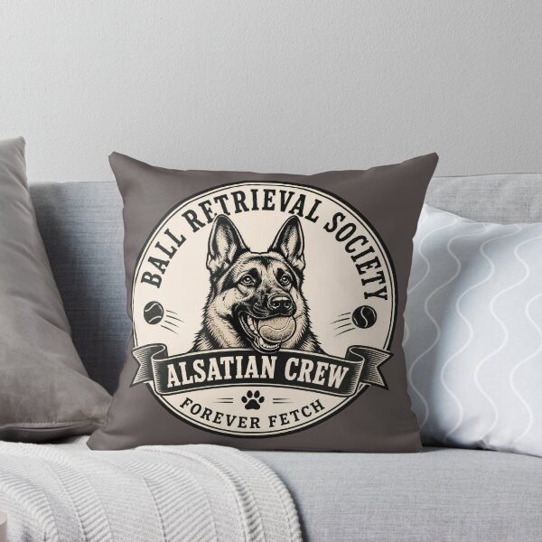 Item preview, Ball Retrieval Society - Alsatian Crew - Forever Fetch/Funny German Shepherd Dog Badge Logo  designed and sold by Halejo68.