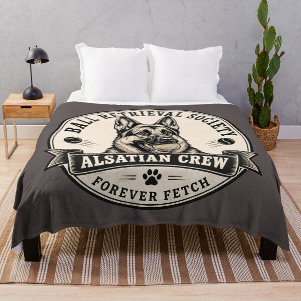 Item preview, Ball Retrieval Society - Alsatian Crew - Forever Fetch/Funny German Shepherd Dog Badge Logo designed and sold by Halejo68.