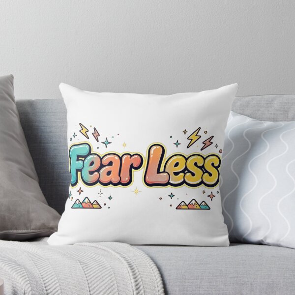 Item preview, Fear Less Pastel Rainbow Gradient Mountain Lightning Retro Quote designed and sold by AuraVibesArts .
