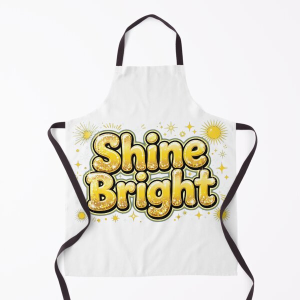 Item preview, Shine Bright Gold Glitter Sunburst Retro Typography Quote designed and sold by AuraVibesArts .
