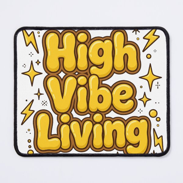 Item preview, High Vibe Living Golden Yellow Brown Lightning 70s Retro Quote designed and sold by AuraVibesArts .