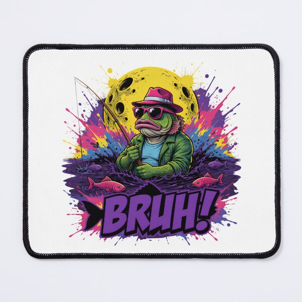 Item preview, Cool Frog Fishing Bruh Neon Design designed and sold by TshirtsOnline-.
