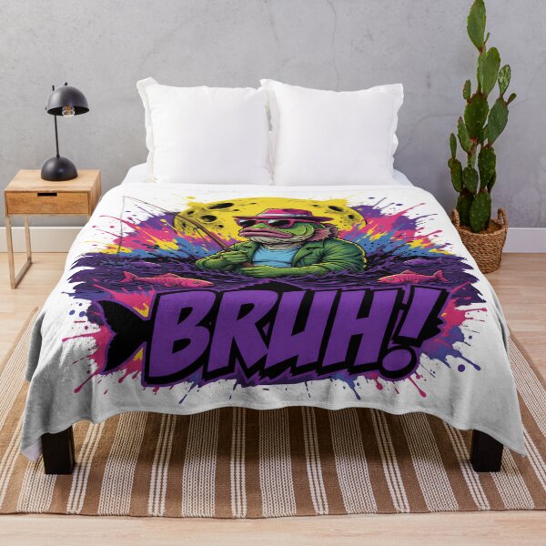 Item preview, Cool Frog Fishing Bruh Neon Design designed and sold by TshirtsOnline-.