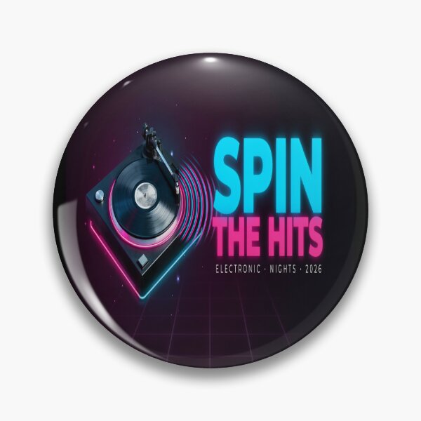 Item preview, Spin The Hits – Neon Turntable Electronic Nights Design designed and sold by Midnight Veil Designs.