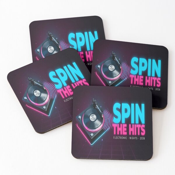 Item preview, Spin The Hits – Neon Turntable Electronic Nights Design designed and sold by Midnight Veil Designs.