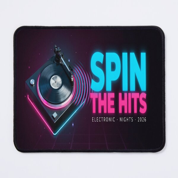 Item preview, Spin The Hits – Neon Turntable Electronic Nights Design designed and sold by Midnight Veil Designs.