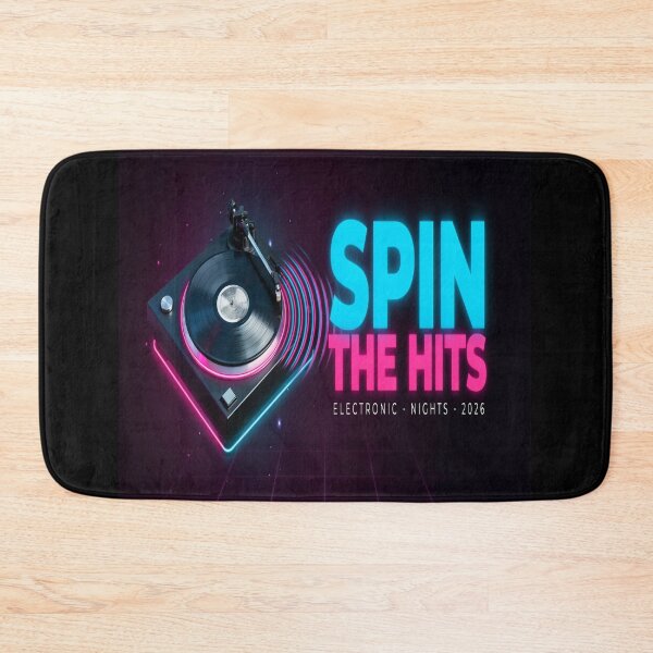 Item preview, Spin The Hits – Neon Turntable Electronic Nights Design designed and sold by Midnight Veil Designs.