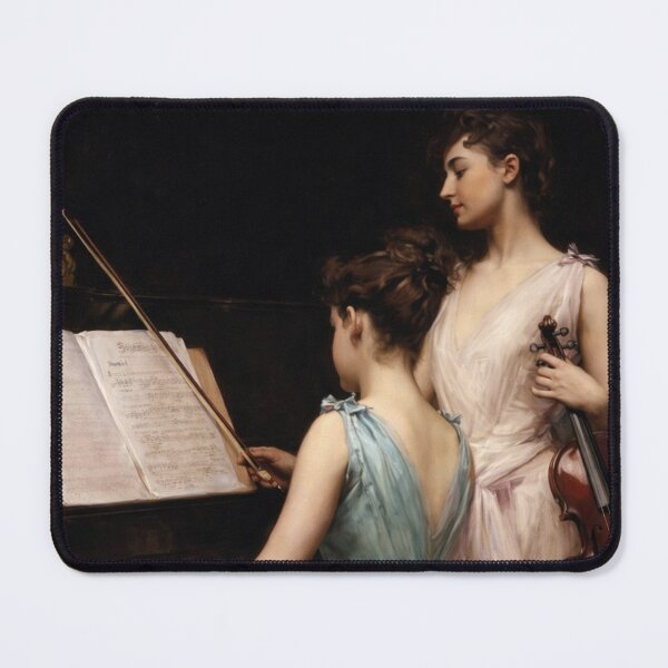 Item preview, The Sonata by Irving Ramsay Wiles - Vintage Classical Music Poster | Elegant Piano & Violin Duet Fine Art Print designed and sold by RickE.
