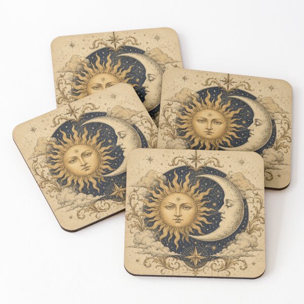 Item preview, Vintage Celestial Sun and Moon designed and sold by MWprint.