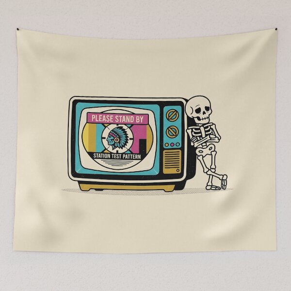 Item preview, Please Stand By Retro TV Skeleton designed and sold by Zazz Lee.