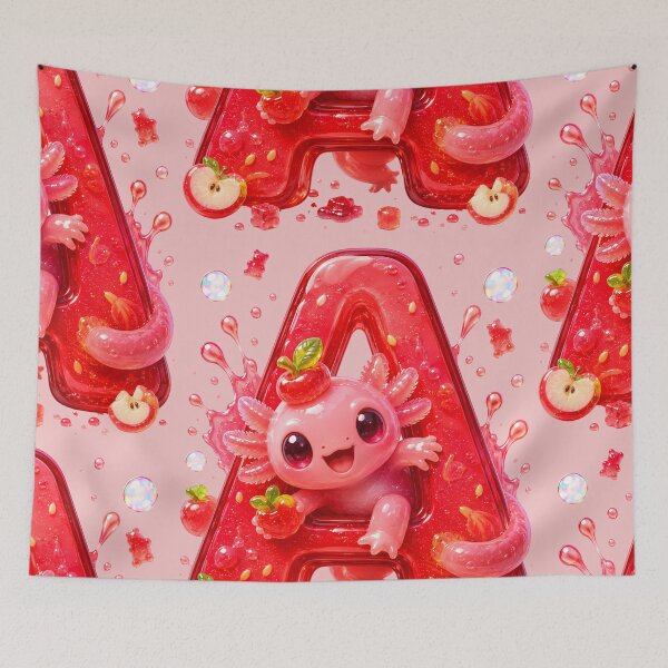 Item preview,  Letter A Kawaii Jelly Alphabet | Cute Gummy Apple Mascot Sticker designed and sold by VectorJoy.