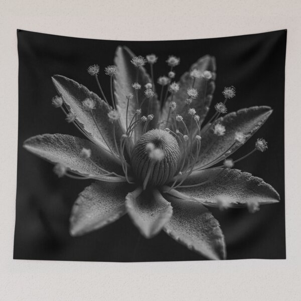 Item preview, Elegant Black and White Macro Flower designed and sold by WitchyBotanicaArt.