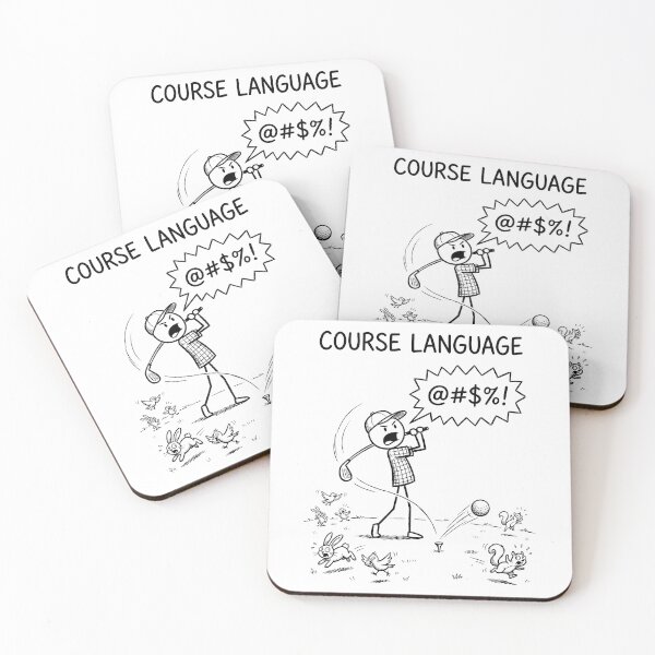 Item preview, Course Language-Frustrated Golfer Swearing designed and sold by ThreadRiotTees.