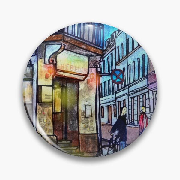 Item preview, Hebedas at Night – Dresden Neustadt | Ink & Watercolor Urban Sketch designed and sold by UMA Urban Sketch.