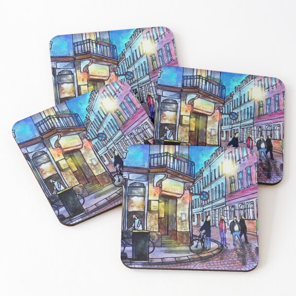 Item preview, Hebedas at Night – Dresden Neustadt | Ink & Watercolor Urban Sketch designed and sold by UMA Urban Sketch.