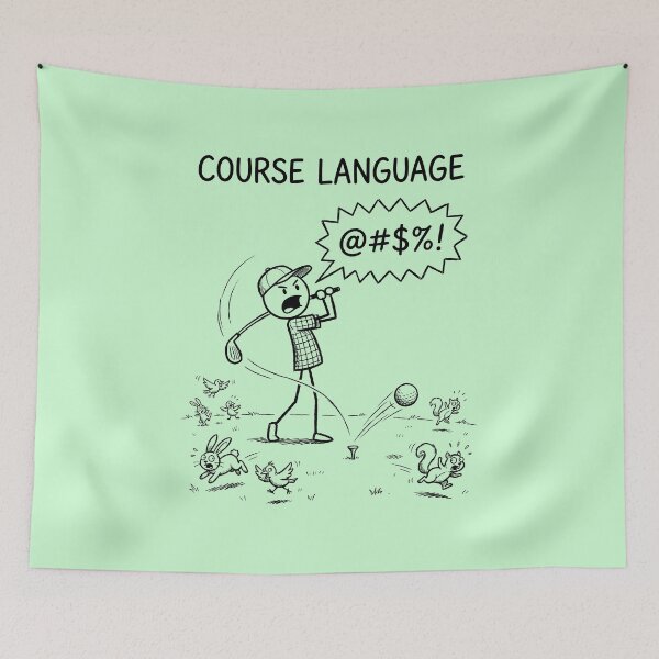 Item preview, Course Language-Frustrated Golfer Swearing designed and sold by ThreadRiotTees.