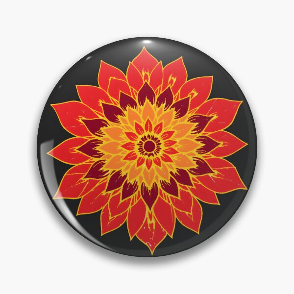 Artikelvorschau, Feurig orange & rot Mandala Heilige Geometrie Blume entworfen und verkauft von VibeShift Studio.