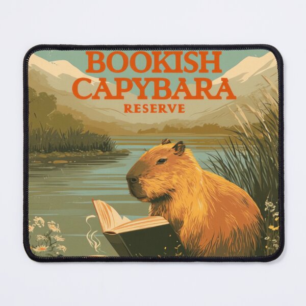 Item preview, Bookish Capybara Reserve Vintage Literary Nature Escape Design designed and sold by urbinet.