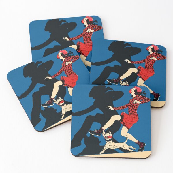 Item preview, Ernesto García Cabral - Art Deco Running Woman with Dog | Vintage Playful Fashion Poster Wall Art designed and sold by RickE.