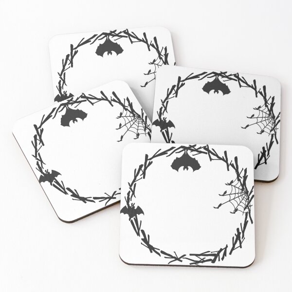 Item preview, Spooky Halloween Wreath with Bats and Spider Web Silhouette designed and sold by T-shirts for hot people .