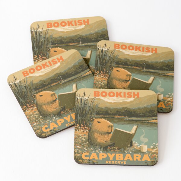 Item preview, Bookish Capybara Reserve Vintage Reader Nature Retreat Design designed and sold by urbinet.